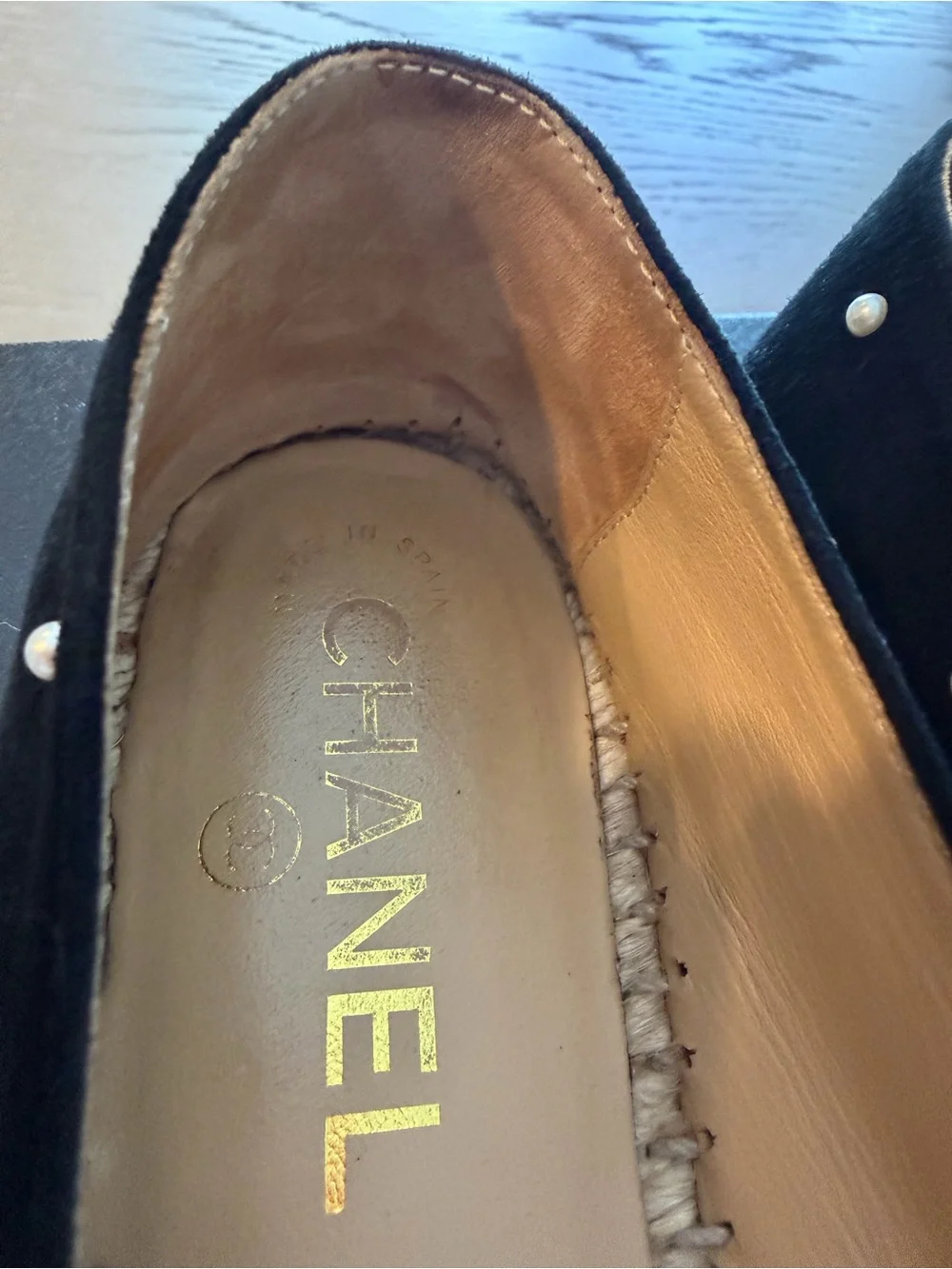 CHANEL Black Pearl CC-Embellished Espadrilles